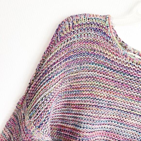 Easel Multicolor Space Dye Slouchy Loose Knit Oversized Sweater Small - Picture 5 of 10